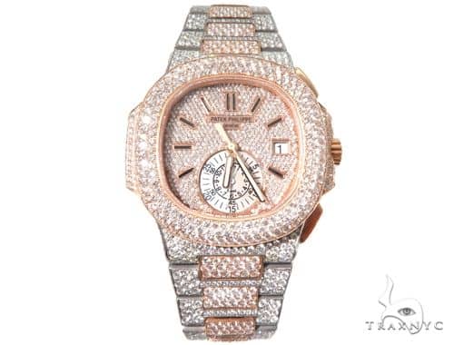 Fully Iced Two Tone Patek Philippe Watch Model 5980 64104: buy in NYC. Best price at TRAXNYC.