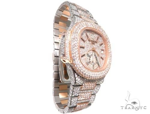 Fully Iced Two Tone Patek Philippe Watch Model 5980 64104: buy in NYC. Best price at TRAXNYC.