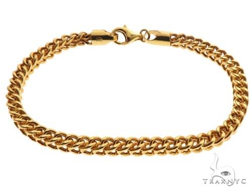 10K Yellow Gold Hollow Franco Link Bracelet 8.25 Inches 5mm 64117