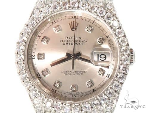 iced out silver rolex