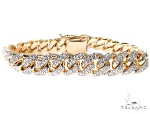 Pavéflex Two Row Bracelet in 18K Rose and White Gold with