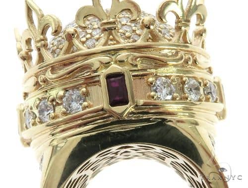 Small Royal Crown Ring Mens Stone Gold 14k Round Cut 2 43 Ct