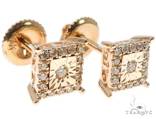 14k Yellow Gold Square Head Diamond Stud Earrings 64534 Ladies 10k