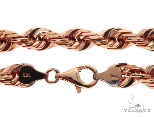 Solid 14K Rose Gold Rope Link Chain 28 