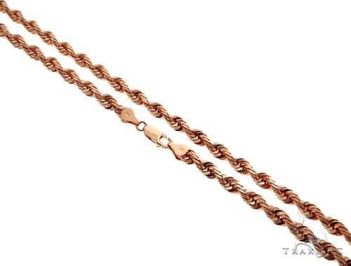 Solid 14K Rose Gold Rope Link Chain 28 