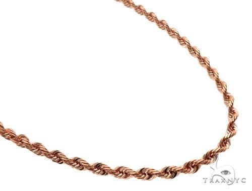 Solid 14K Rose Gold Rope Link Chain 28 