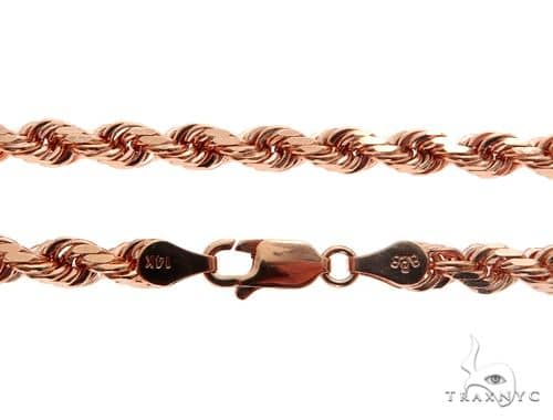 Solid 14K Rose Gold Rope Link Chain 24 