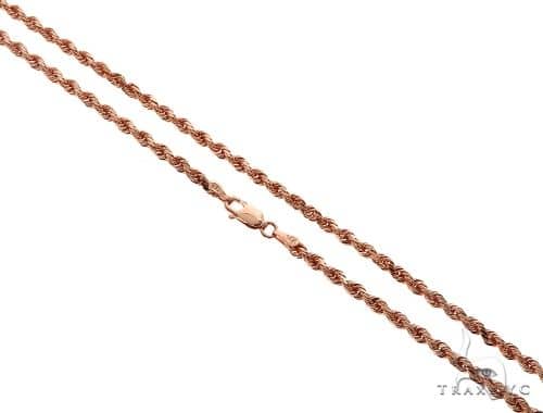 Solid 14K Rose Gold Rope Link Chain 30 