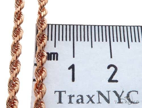 Solid 14K Rose Gold Rope Link Chain 30 