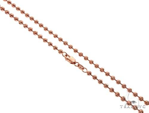 14K Rose Gold Moon Cut Chain 22 Inches 