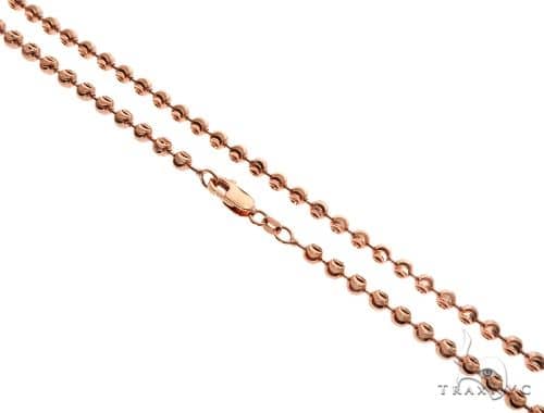 14K Rose Gold Moon Cut Chain 24 Inches 