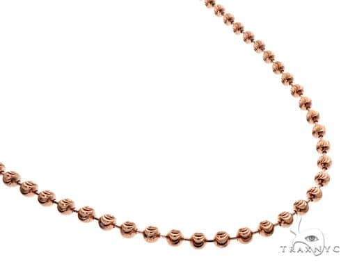 14K Rose Gold Moon Cut Chain 26 Inches 