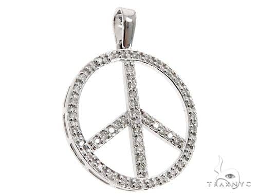 diamond peace sign charm