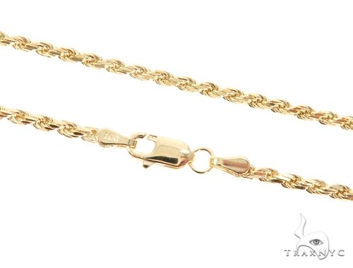 14K Yellow Gold Diamond Cut Solid Rope 