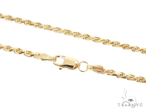 14K Yellow Gold Diamond Cut Solid Rope Chain 22 Inches 2.5mm ...
