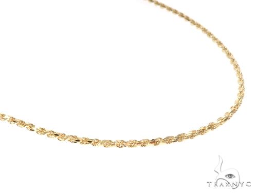 14K Yellow Gold Diamond Cut Solid Rope 