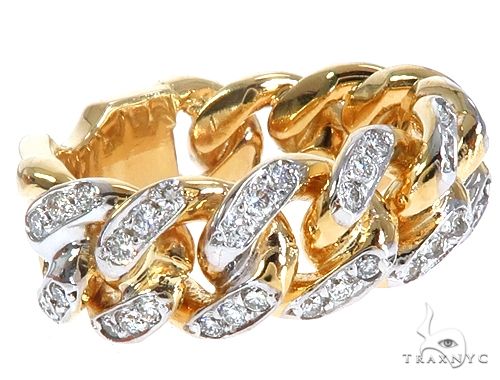 14k Yellow Gold Diamond Miami Cuban 