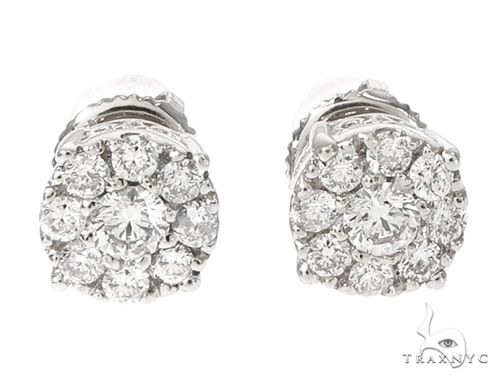 Round Cut Black Diamond Stud Earrings In 18K White Gold  Fascinating  Diamonds