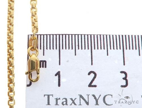 14K Yellow Gold Round Box Link Chain 24 