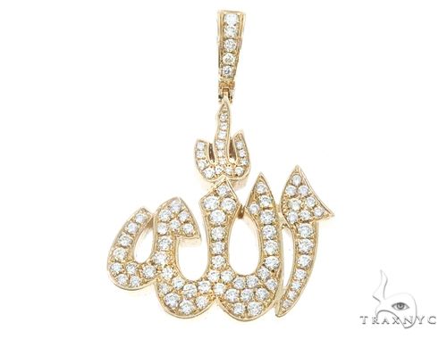 14k Gold Diamond Allah Pendant 64996 Ladies Style Yellow Gold 14k 