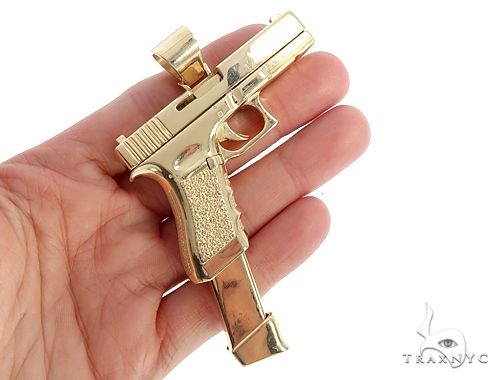14k Yellow Gold Pistol Charm