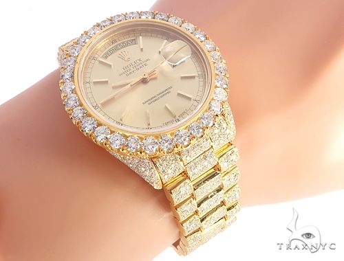 rolex presidential 18k gold diamond mens watch watches