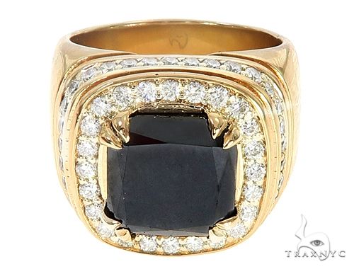 Details about   Men's 2 Ct Black Diamond Wedding Engagement Band Pinky Ring 14K Yellow Gold Over 