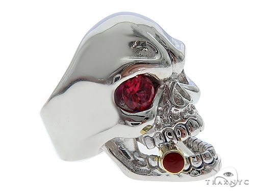 Planeet Bestrating Secretaris 10K White Gold Skull Ring With Cigar 65097: best price for jewelry. Buy  online in NY at TRAXNYC.
