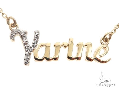 14k YG Custom 'Yarine' Name Pendant 
