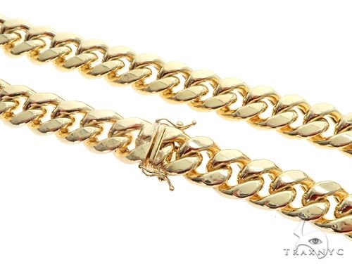 14k hollow cuban link chain