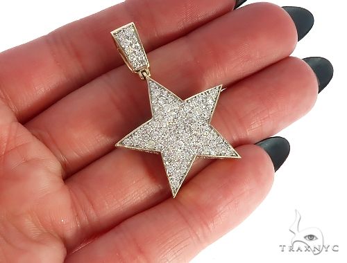 10K Yellow Gold Diamond Star Pendant 