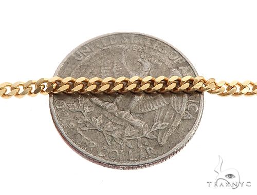 14K Yellow Gold Solid Thin Miami Cuban 
