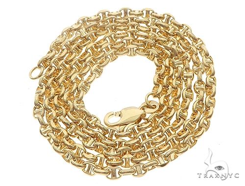 Details about   11mm Puffed Mariner Anchor Link Necklace Chain 14K Yellow Gold Clad 925 Silver