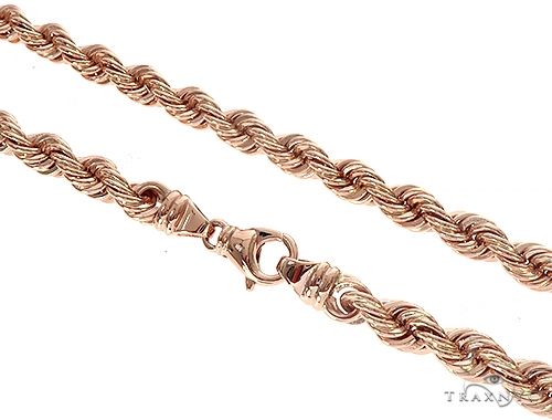 14K Rose Gold Solid Rope Link Chain 24 