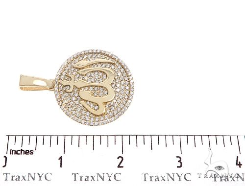 Custom Diamond Allah Islam Pendant 64529 Ladies Stone Yellow Gold 