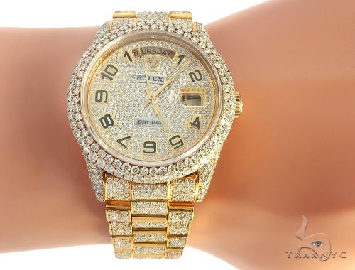 Iced Out Day-Date Rolex Presidential Watch 65476: quality jewelry at TRAXNYC - buy online, best price NYC!