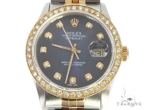 Mens Diamond DateJust Rolex Watch 65639 