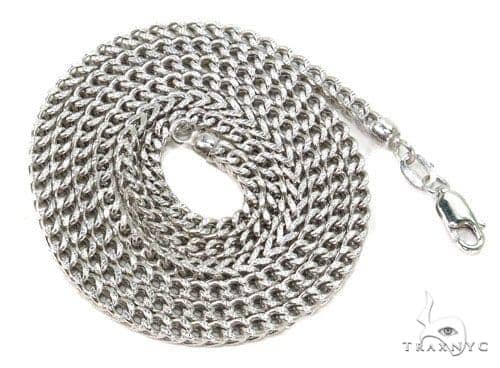 Mens 10k Hollow White Gold Franco Chain 