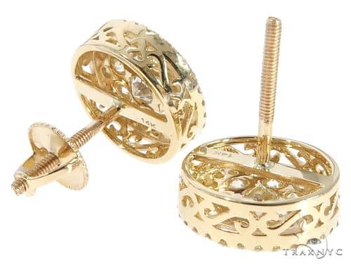 14K Gold Diamond Stud Earrings 65752