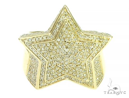 10K Yellow Gold Diamond Star Ring 65807