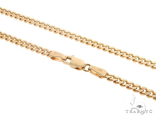 3mm gold cuban link chain