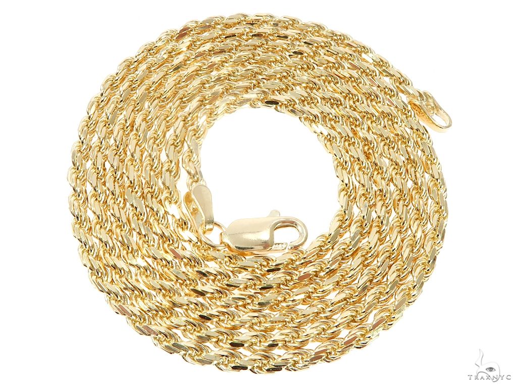 14K Gold Diamond Cut Rope Chai: buy online in NYC. Best price at TRAXNYC.