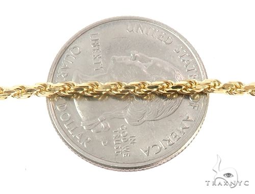 14K Yellow Gold Diamond Cut Solid Rope 