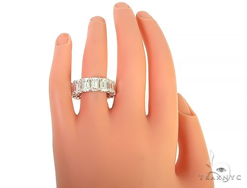 Emerald Cut Diamond Eternity Ring 65913 White Gold 18k Emerald Cut 