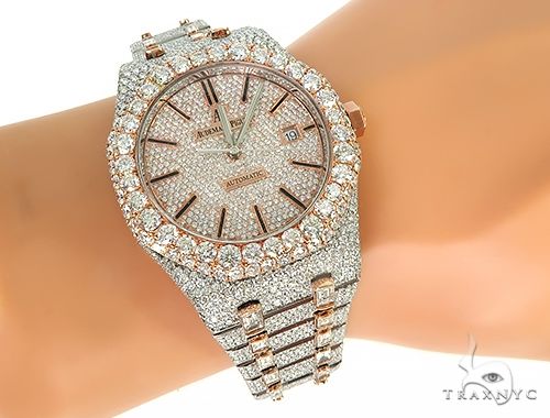 Iced out hot sale diamond watch