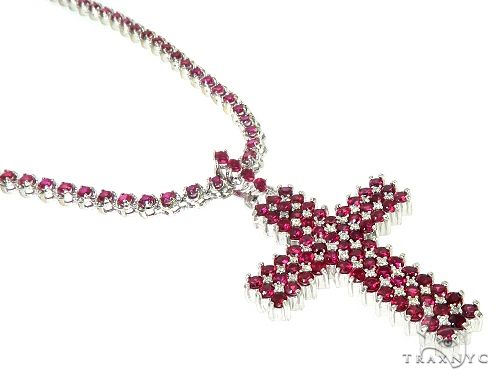 mens ruby cross necklace