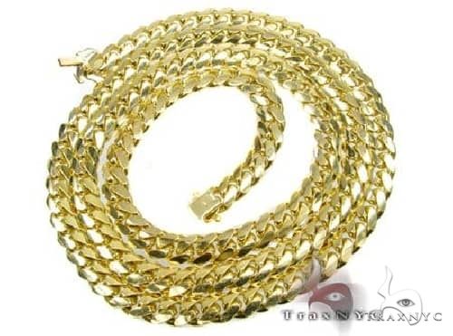 Solid Miami Cuban Link Chain 14K Yellow 