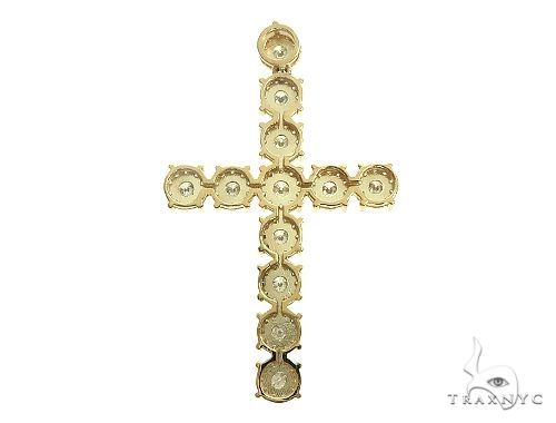 14K Yellow Gold Diamond Cross Pendant 