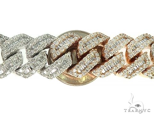 14K TwoTone Baguette Diamond Cuban Link 