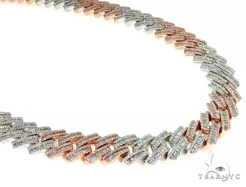 14K TwoTone Baguette Diamond Cuban Link 